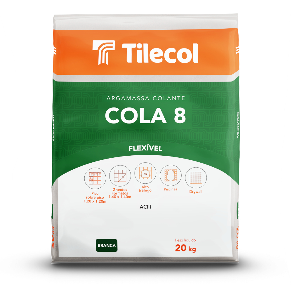 Argamassa BRANCA Cimentcola Ac3AcIII Colante Premium Tilecol Em kg Uso interno Externo Piso Sobre Piso