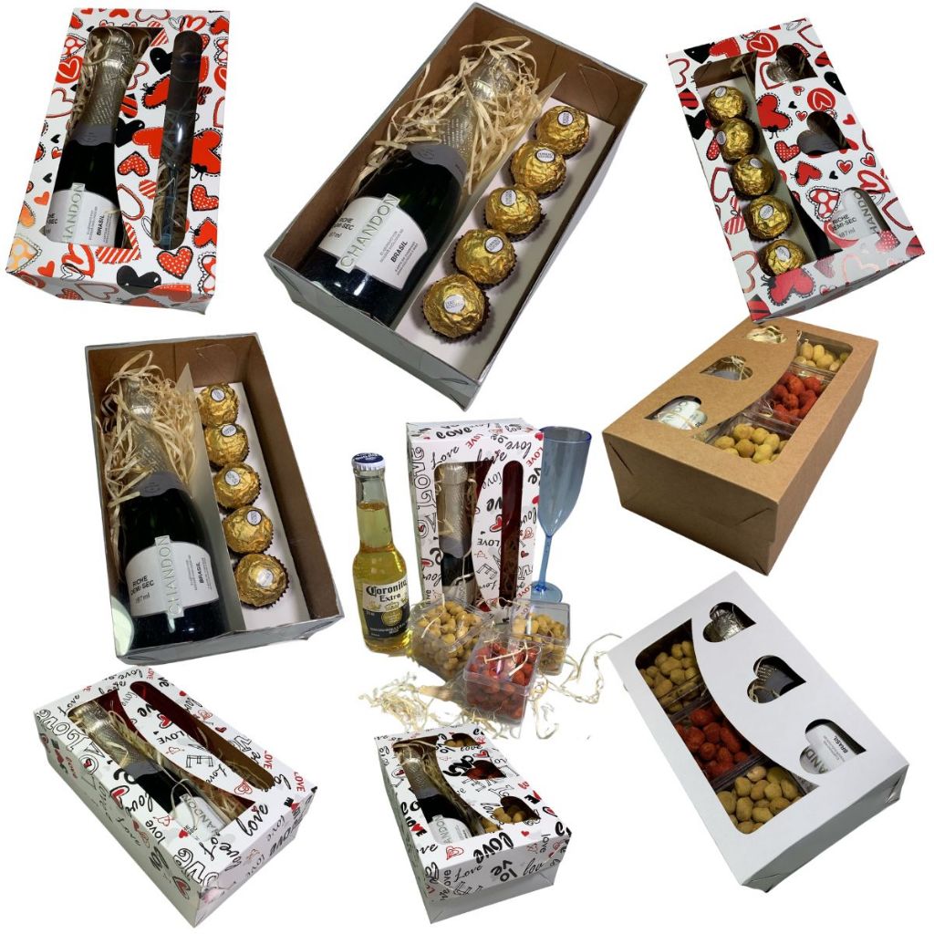10 Caixas Mine Champanhe, Mine Vinho,Taça,long neck,Embalagem Berço Regulável pra Presente,Dia dos Pais,Natal,Com visor.