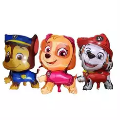 kit 4 Balão Metalizado Patrulha Canina Bubble Chase Skye Marshall - Decoração Festa Aniversário