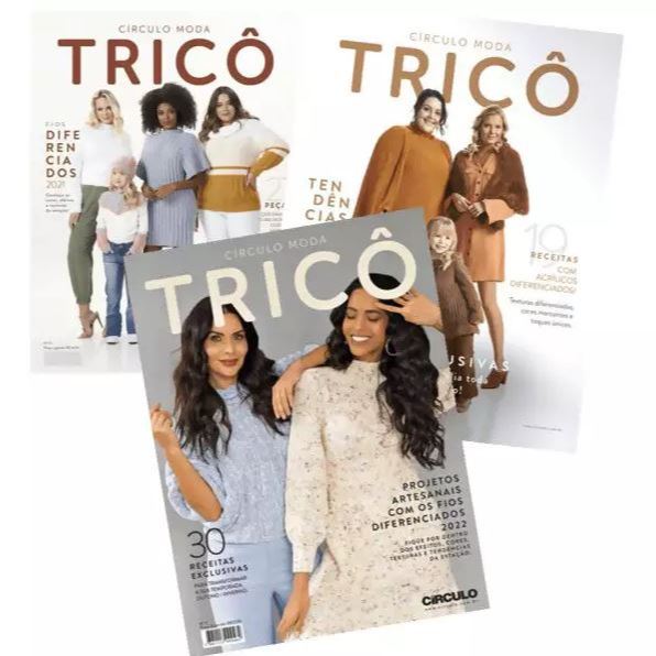 Revistas de Fio Lã Círculo Moda Tricô Inverno Diferenciados Coleção De Projetos Receitas Exclusivas Batik Ternura Crochê