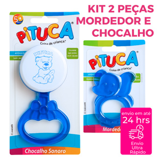 Conjunto Mordedor e Chocalho Infantil Bebê  para Dentição Gengiva Massagem Dentes Brinquedo Enxoval em Oferta na Shopee