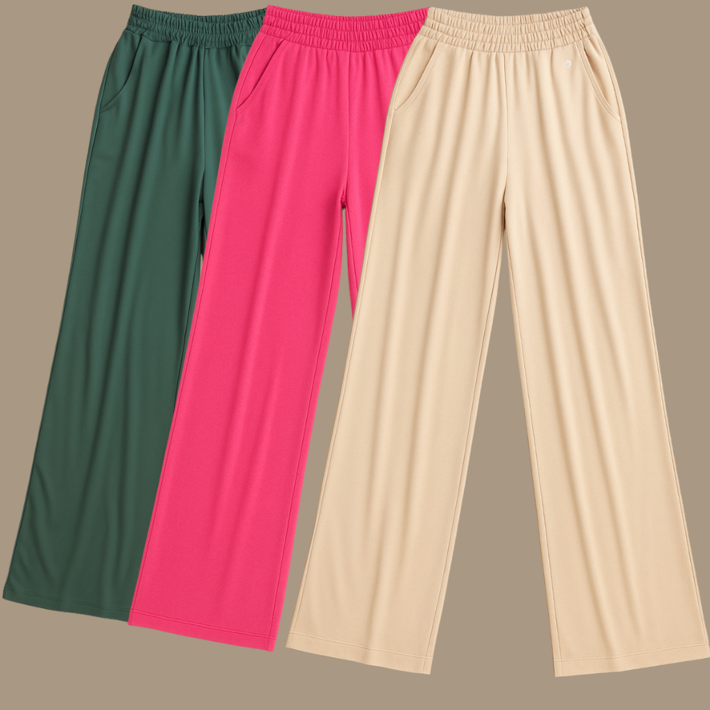 Calça Feminina Pantalona Moletom Moletinho Cintura Alta em Oferta na Shopee