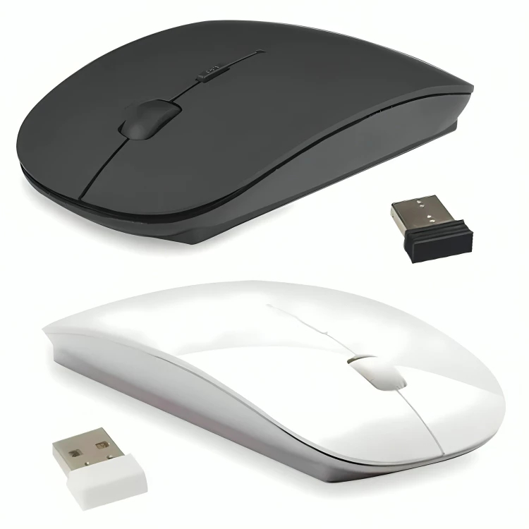 Mouse Sem Fio Óptico Ultrafino Slim USB para PC Computador Notebook 2.4 gb 1600 DPI Mouse Sem Fio Á Pilha