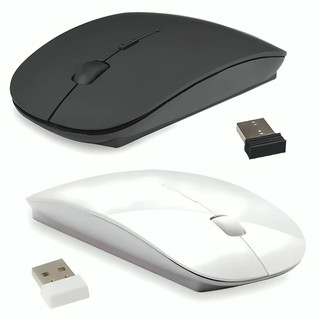Mouse Sem Fio Óptico Ultrafino Slim USB para PC Computador Notebook 2.4 gb 1600 DPI Mouse Sem Fio Á Pilha