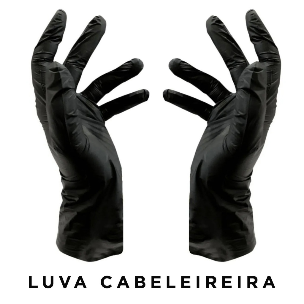 Luvas Viniflex Vabene cor preto de elastômero termoplástico 2 unidades par