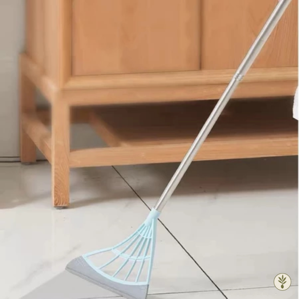 Vassoura Mágica Rodo Tira Pelo Limpa Vidro Piso Seca Bem Silicone Casa Limpeza Cabo Grande
