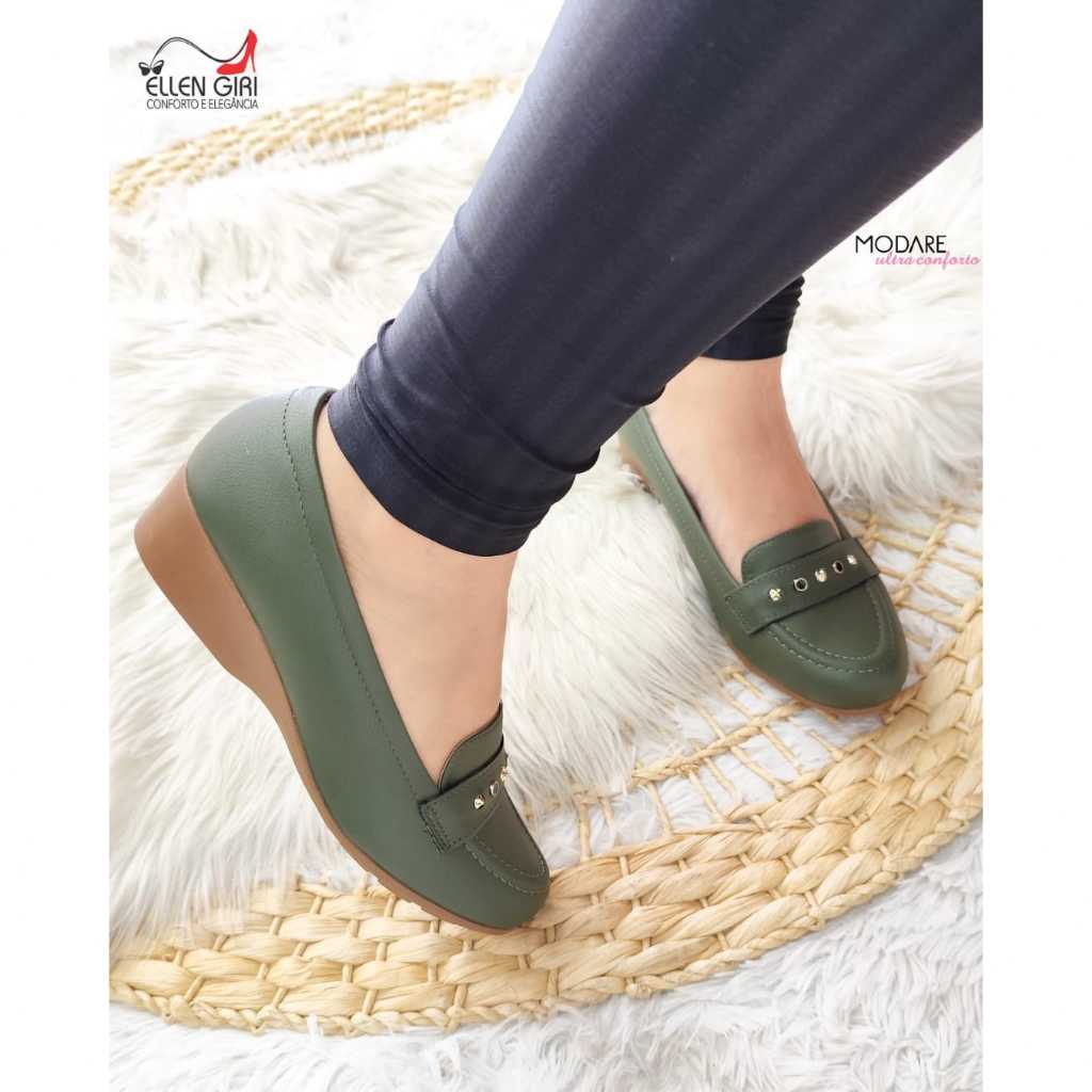 Sapato Feminino Modare Ultra Conforto Anabela Baixa Casual Elegante Trabalho 5 CM em Oferta na Shopee