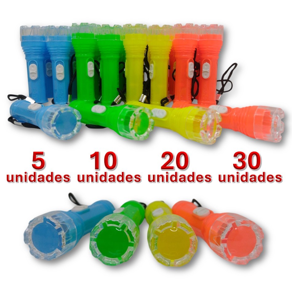 Kit 5/10/20/30 Mini Lanternas Led p/ Bolsa Trilha Camping Lembrança Festa Junina