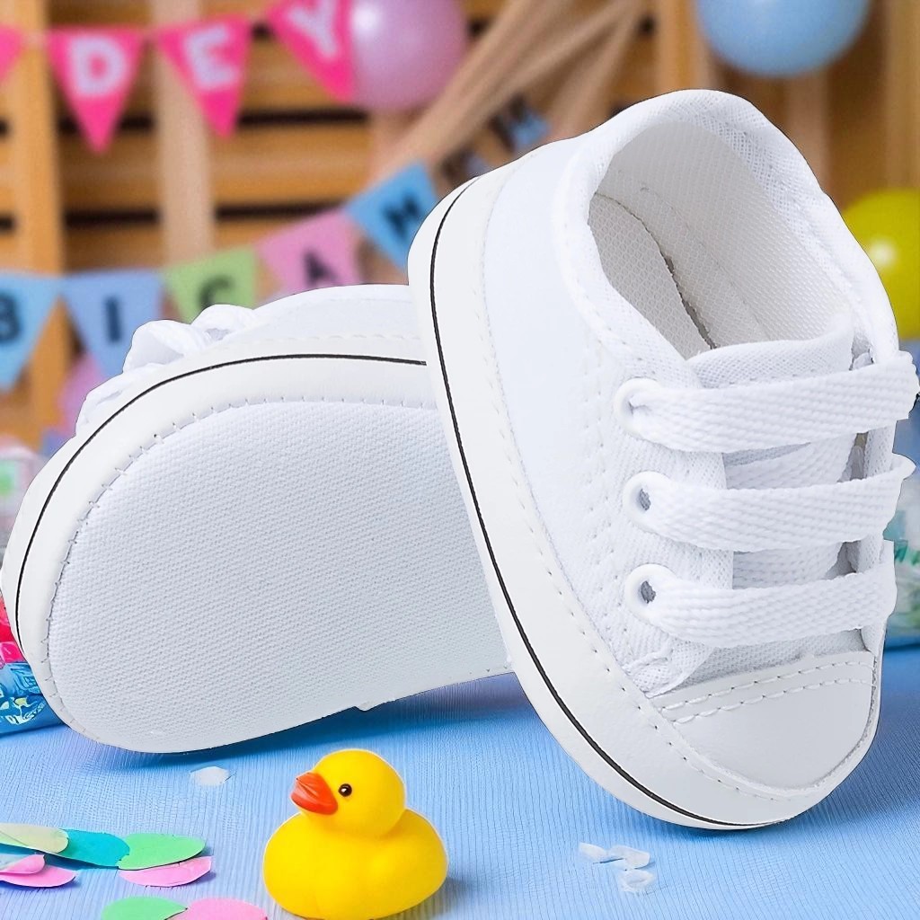 Sapatinho Tênis Bebê Recém-Nascido Casual Estilo All Star Liso