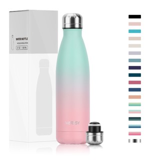 WATERSY Garrafa Térmica 500ml Inox 304 Sem BPA 24h Gelada 12h Quente Portátil Academia Fu…