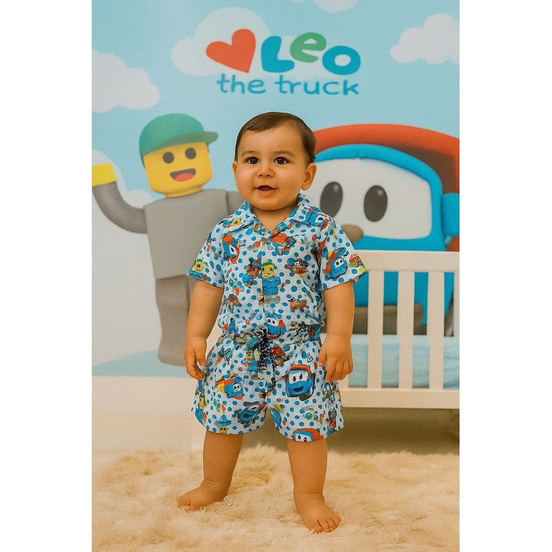 CONJUNTO TEMÁTICO LÉO O CAMINHÃO BABY em Oferta na Shopee
