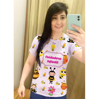Camiseta feminina Cuidadora Infantil em Oferta na Shopee