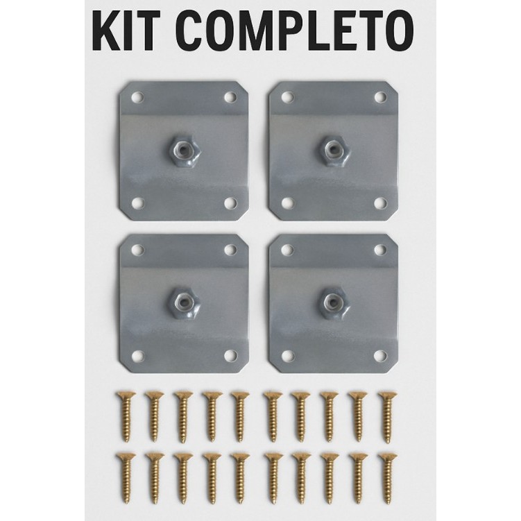 🪑✨ Kit Completo: 4 Chapinhas + 4 Pés Palito 25cm + 16 Parafusos para Fixação 🔩