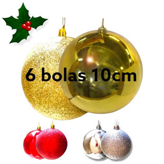 Bola de Natal Cazza Vermelha 6 Unidades 10cm