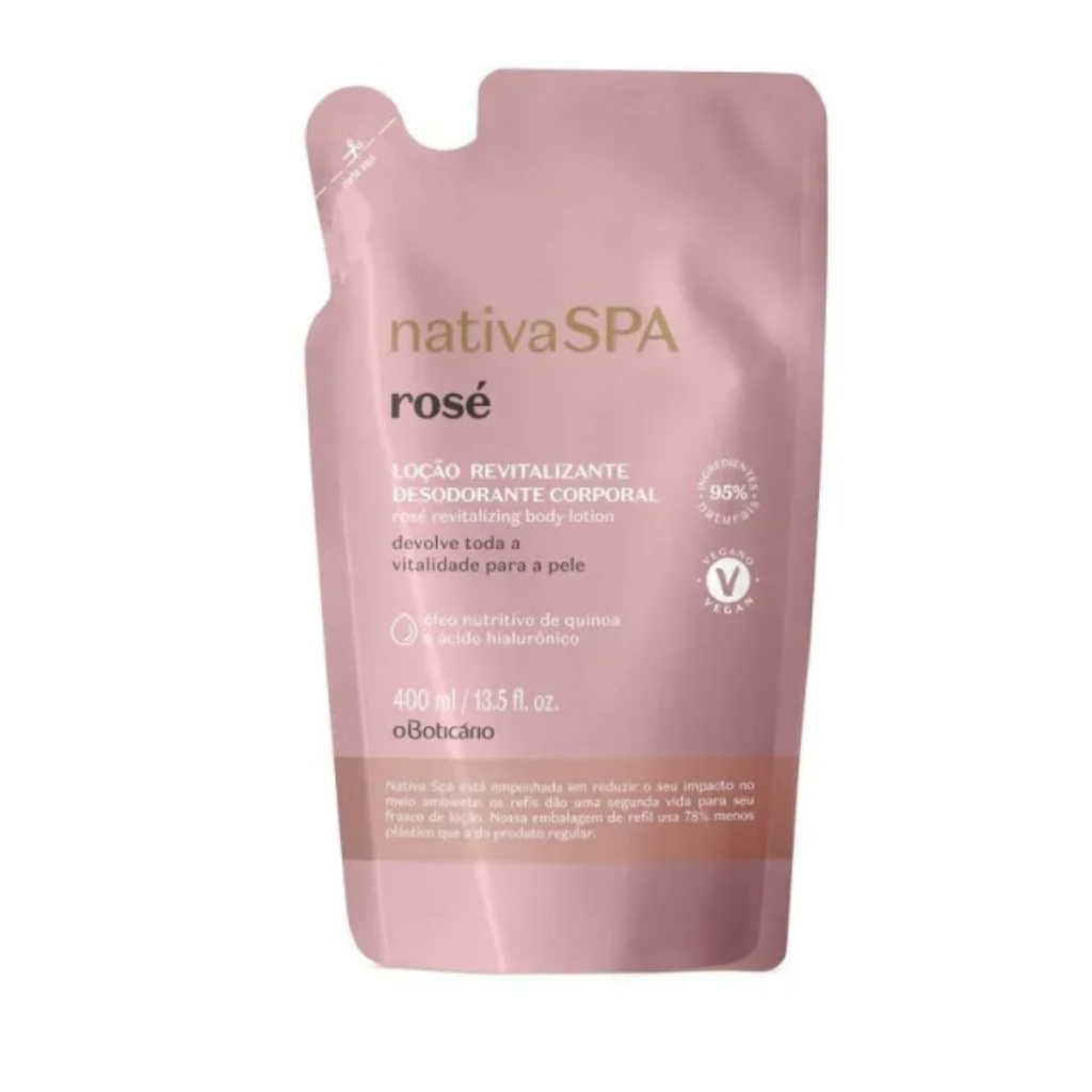 Refil Loção Revitalizante Desodorante Corporal Nativa Spa Rosé 400ml - oBoticario