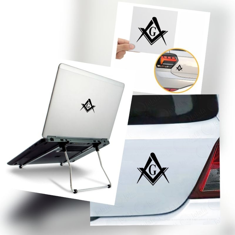Kit 3 Adesivos Maçonaria 7,5x7,5cm – Alta Qualidade p/ Carro, Moto, Notebook e Tablet