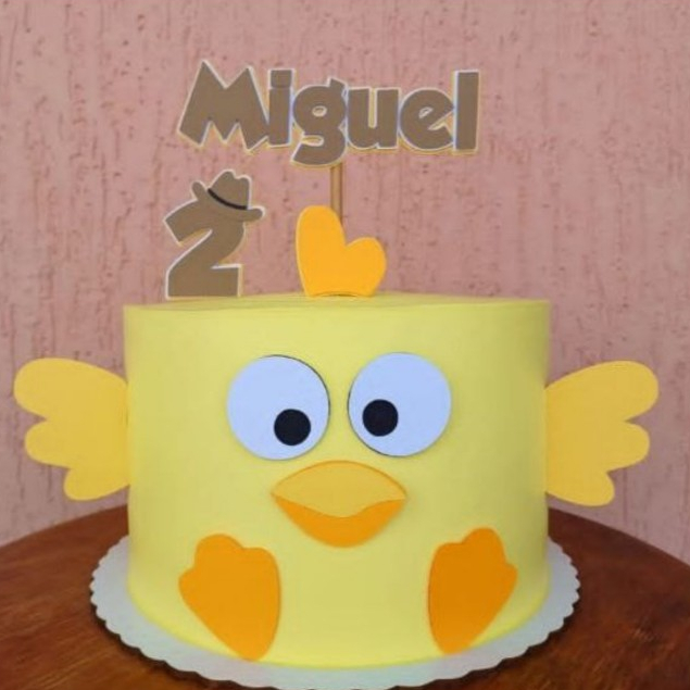TOPO DE BOLO ANIVERSÁRIO MESVERSÁRIO PINTINHO AMARELINHO Topo de bolo, topper de bolo, festa de aniversário, temático,
