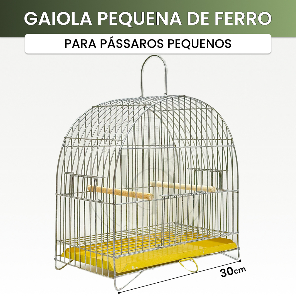 Gaiola Pequena de Ferro para Pássaros Pequenos Arame Galvanizado Coleiro Canário