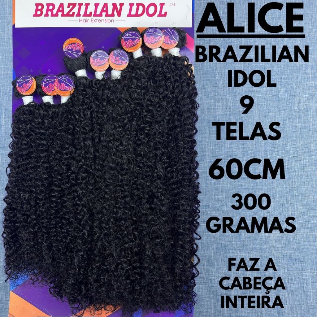 ALICE 60cm BRAZILIAN IDOL Cabelo Cacheado Cacho Fechado BIO FIBRA BIO VEGETAL. em Oferta na Shopee