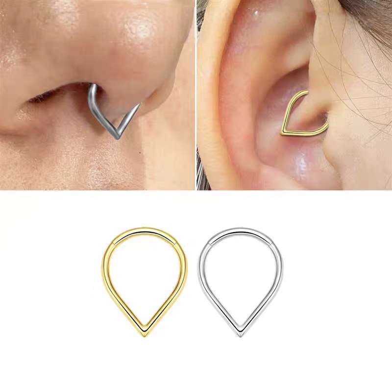 Piercing Argola Gota Segmento Articulado Septril, Rook, Conch, Nariz