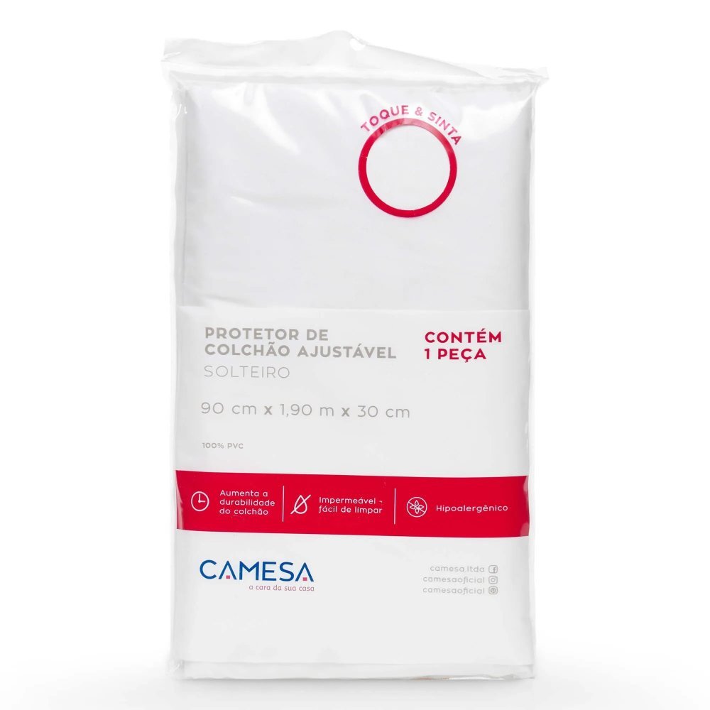 Protetor Para Colchão Solteiro Impermeável Branco - Camesa