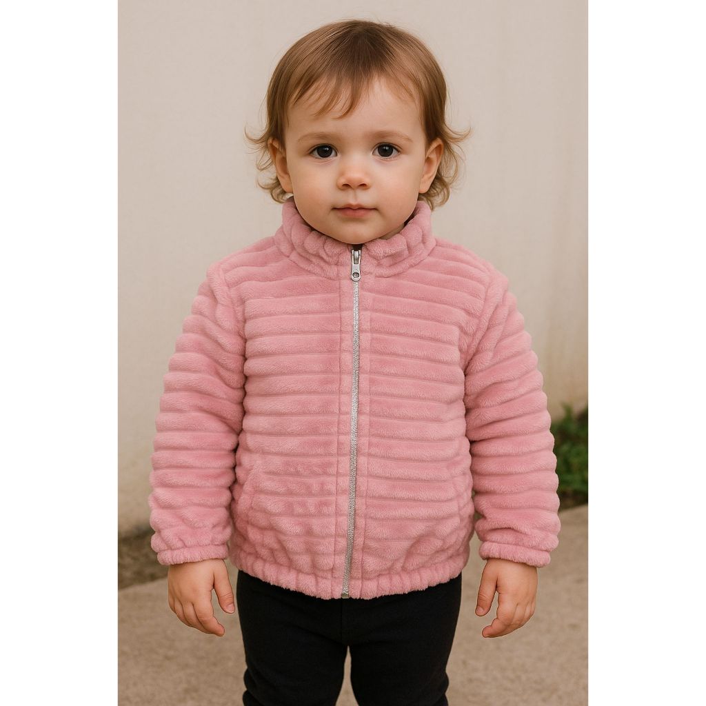 Blusa Casaco Infantil Inverno Blusa Teddy Pelucia Meninas Inverno Zíper 2 a 8a Unissex Menino Menina