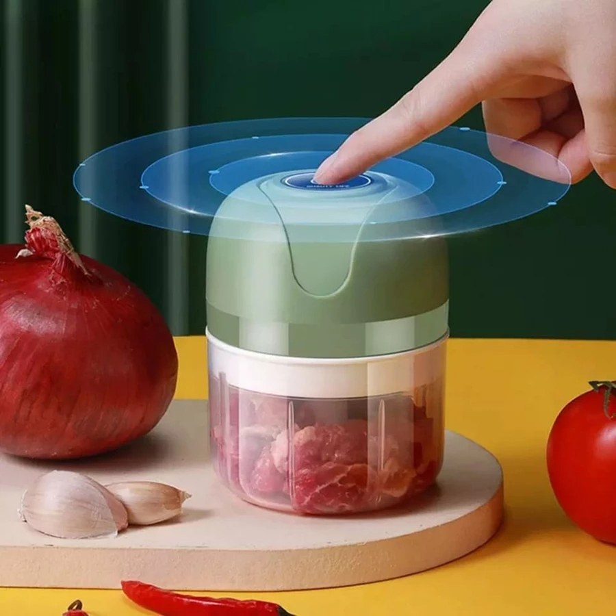 Mini processador elétrico moedor carne legumes alho frutas amêndoa recarregável USB 250ml