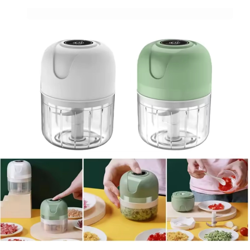 Mini Processador Elétrico de Alimentos Portátil com 3 lâminas de aço inox USB 250ml Bivolt em Oferta na Shopee