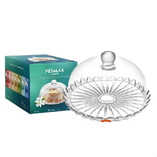 Conjunto Boleira Base e Tampa De Vidro Petala De Jasmin Vitazza em Oferta na Shopee