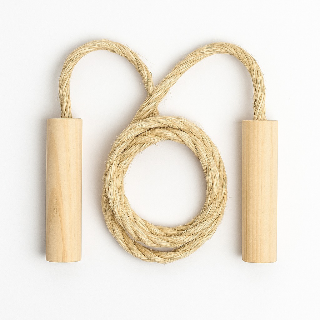 Pula Corda Infantil KIT 30 unidades Cabo de Madeira e Corda Sisal 1,5 METROS PRENDA em Oferta na Shopee