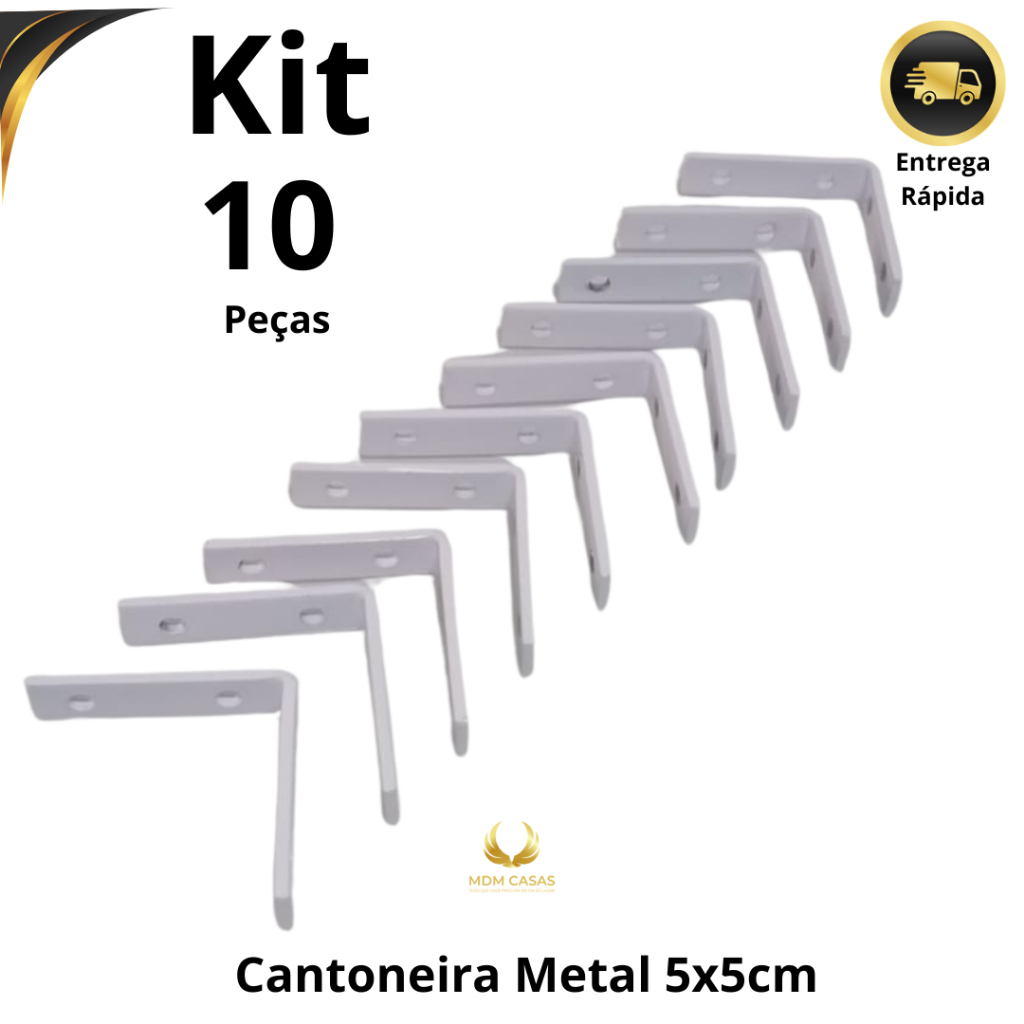 10 Cantoneiras em L Mini Mão Francesa 5x5cm Metal Resistente Moveis Moveleiro Marceneiro