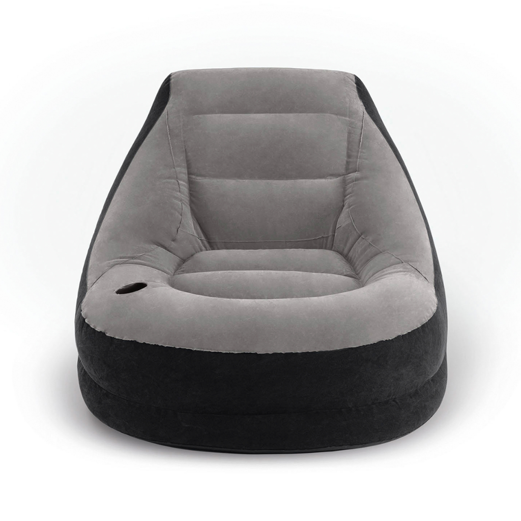 Poltrona Inflável Ultra Lounge com Apoio de Pés Cinza Puff Viagem Festival - Intex Oficial Brasil em Oferta na Shopee