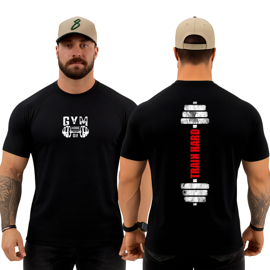 Camiseta Original Masculina Dry Fit para Academia para Musculação Treino Gym Halter Train Hard Cbum em Oferta na Shopee