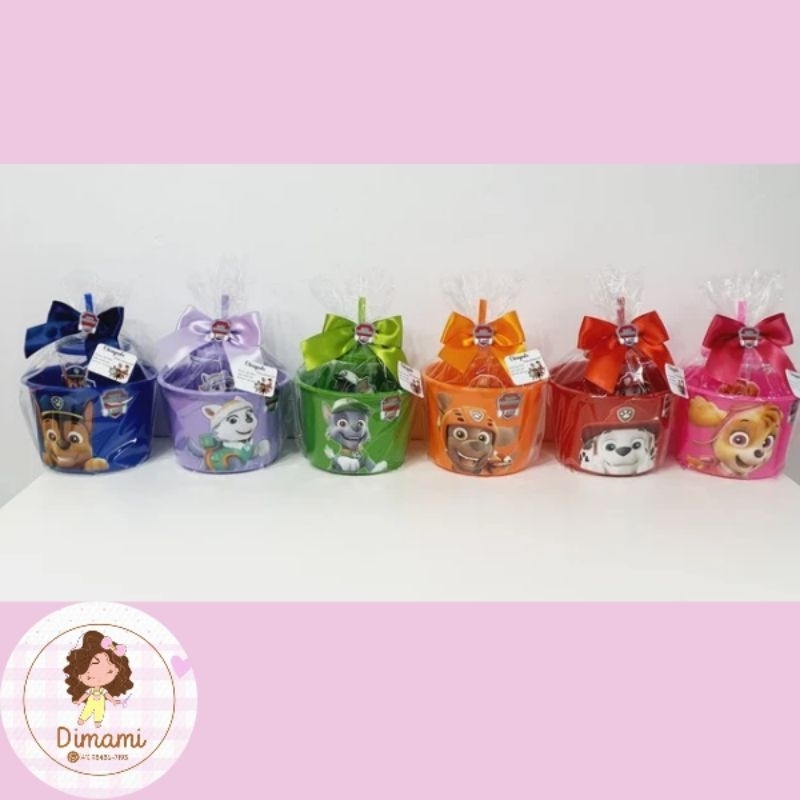kit completo cinema Patrulha canina 10 baldes 1,5l + 10 copos 500ml personalizados - lembrancinha de festa infantil em Oferta na Shopee