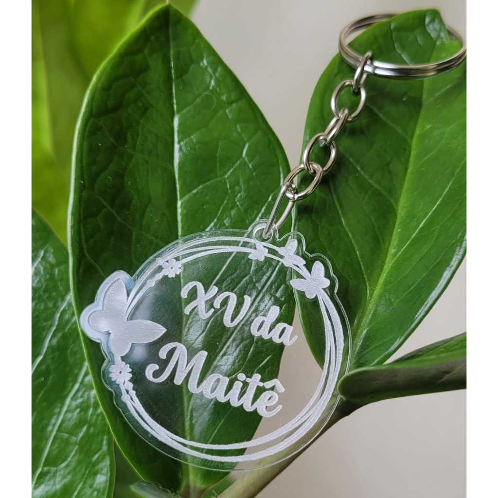 LEMBRANCINHA CHAVEIRO ANIVERSARIO PERSONALIZADO - CHAVEIROS BORBOLETA - 15 ANOS - MENINA