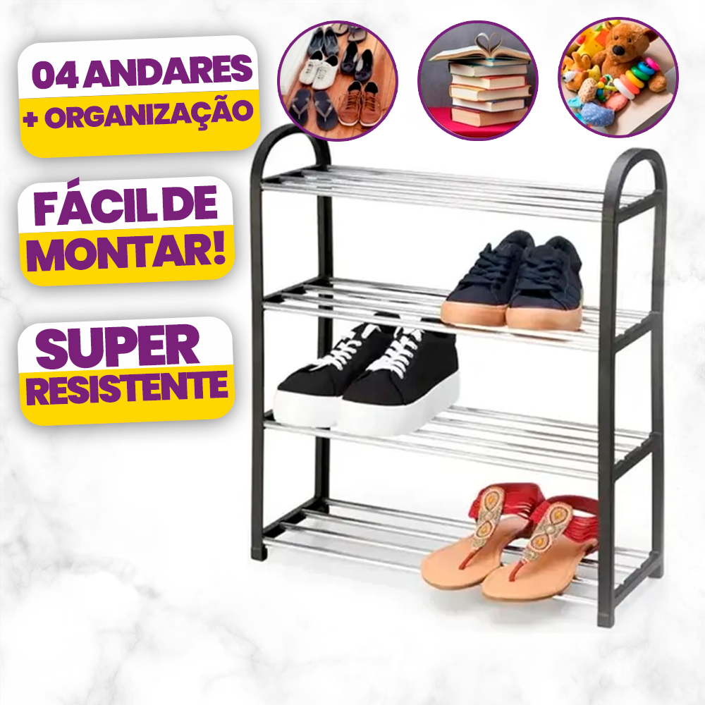 Sapateira 4 Andares Multiuso – Organizador de Sapatos, Livros e Brinquedos