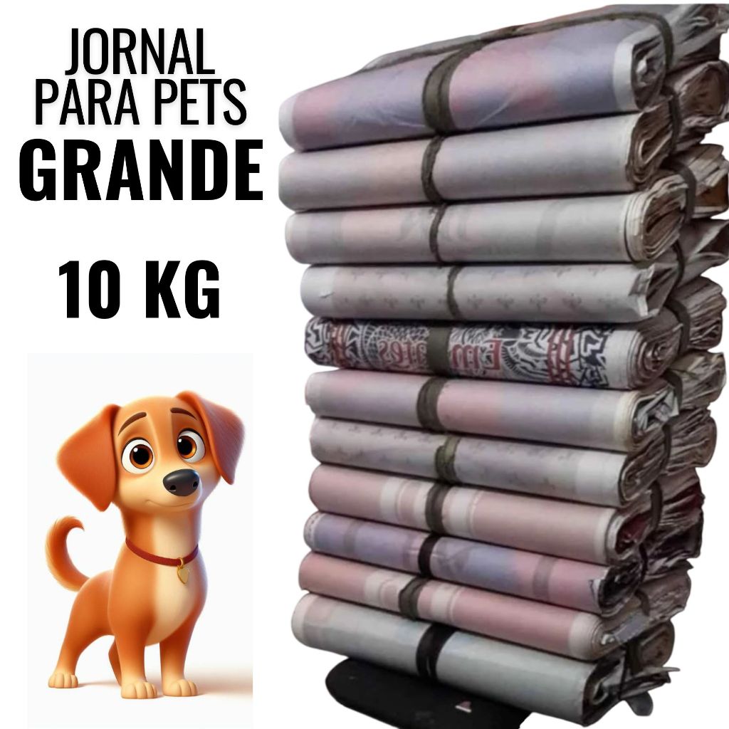 Papel Jornal para Pets 10 KG, Cães, Gatos, Roedores, Pássaros, Jornal Grande 95x65 cm Descartável em Oferta na Shopee