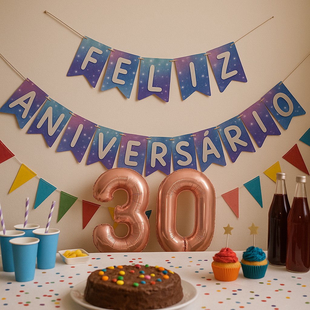 Faixa Varal Feliz Aniversário Metalizada Decoração em Oferta na Shopee