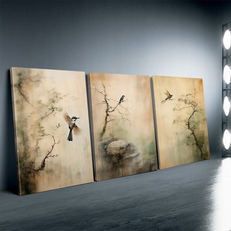 Quadros Decorativo Japandi Paisagem 3 Peças – Arte Minimalista para Sala, Quarto e Decoração Natural em Oferta na Shopee