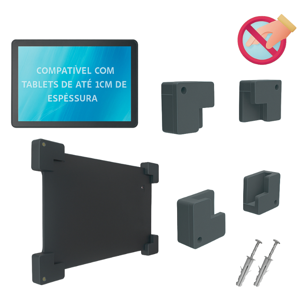 Suporte De Parede Para Tablet Trava Anti Furto Universal Segurança Delivery Auto Atendimento em Oferta na Shopee