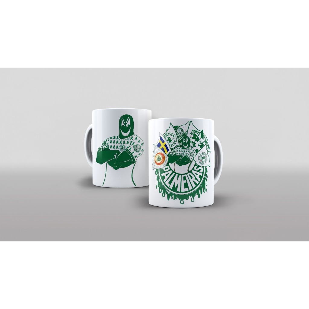 Caneca Mancha Verde Palmeiras 325ml Porcelana Torcida Organizada Presente Torcedor