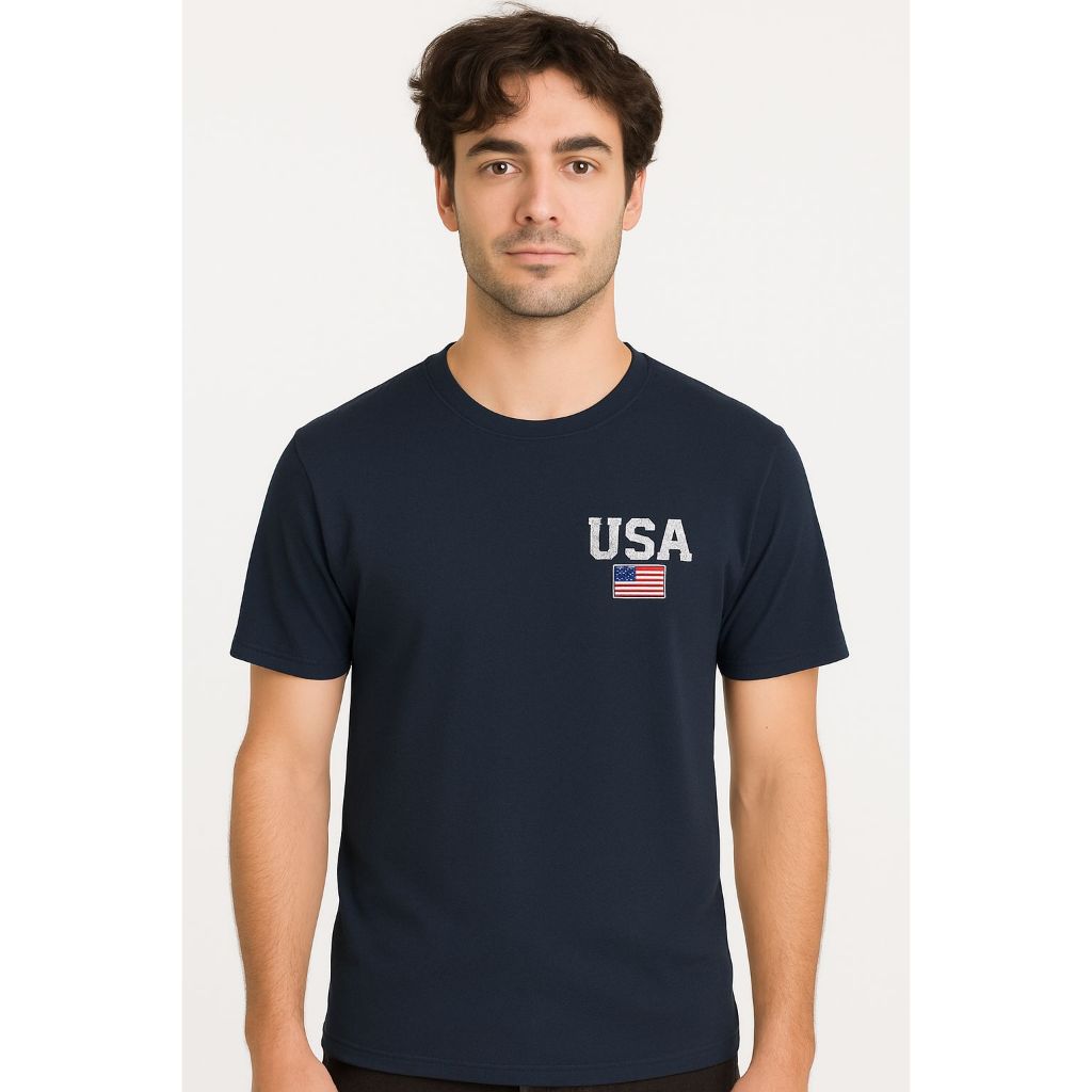 CAMISETA USA LOGO PEQUENO MASCULINO E FEMININA DIVERSAS CORES