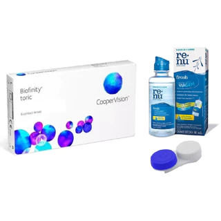 Lente De Contato Biofinity Tórica Astigmatismo Coopervision + Estojo + Renu60ML