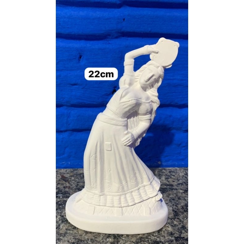 Imagem Pomba Gira/ Cigana do pandeiro 22cm gesso cru  (para batismo)