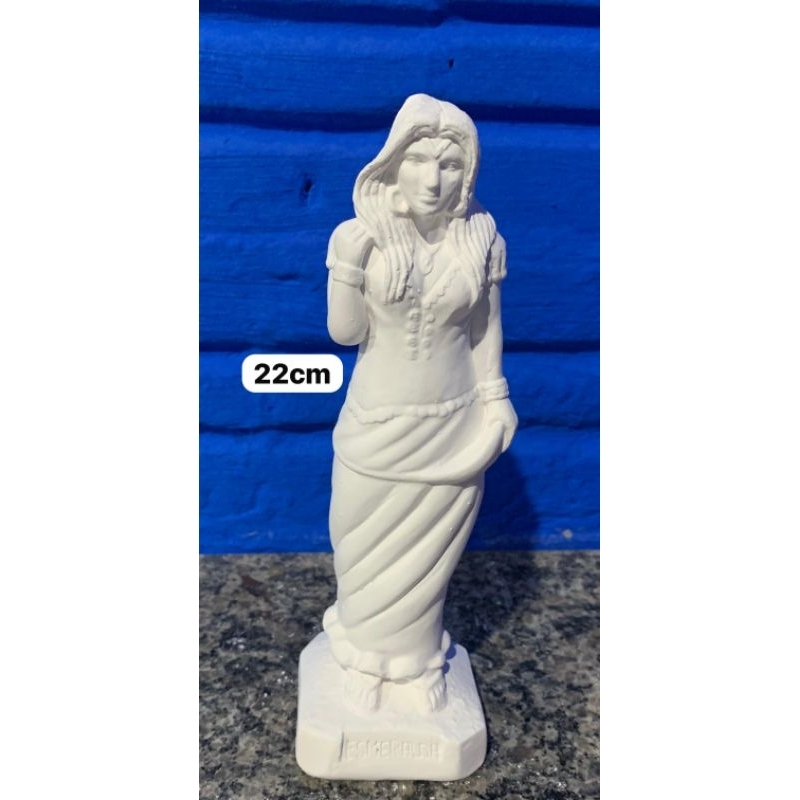 Imagem Cigana Esmeralda 22 cm em gesso cru