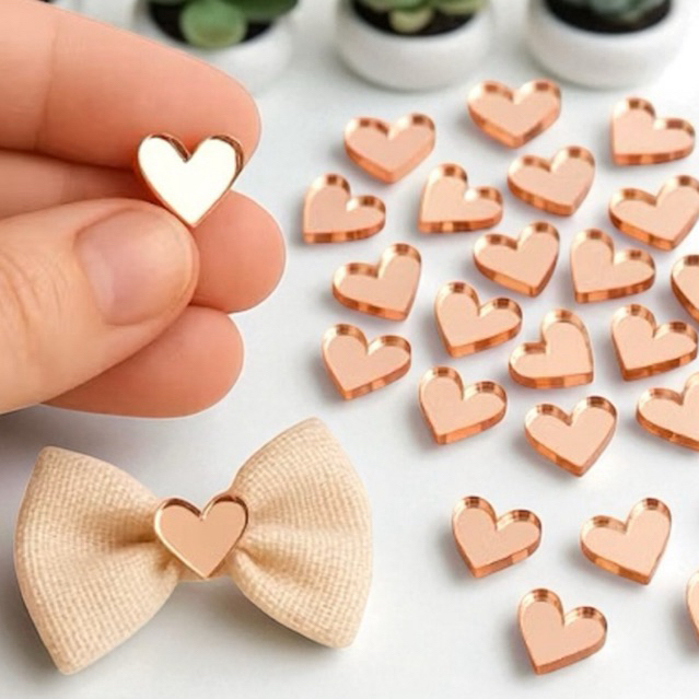 50 Mini Apliques Acrílico Espelhado Coração (1cm) em Oferta na Shopee