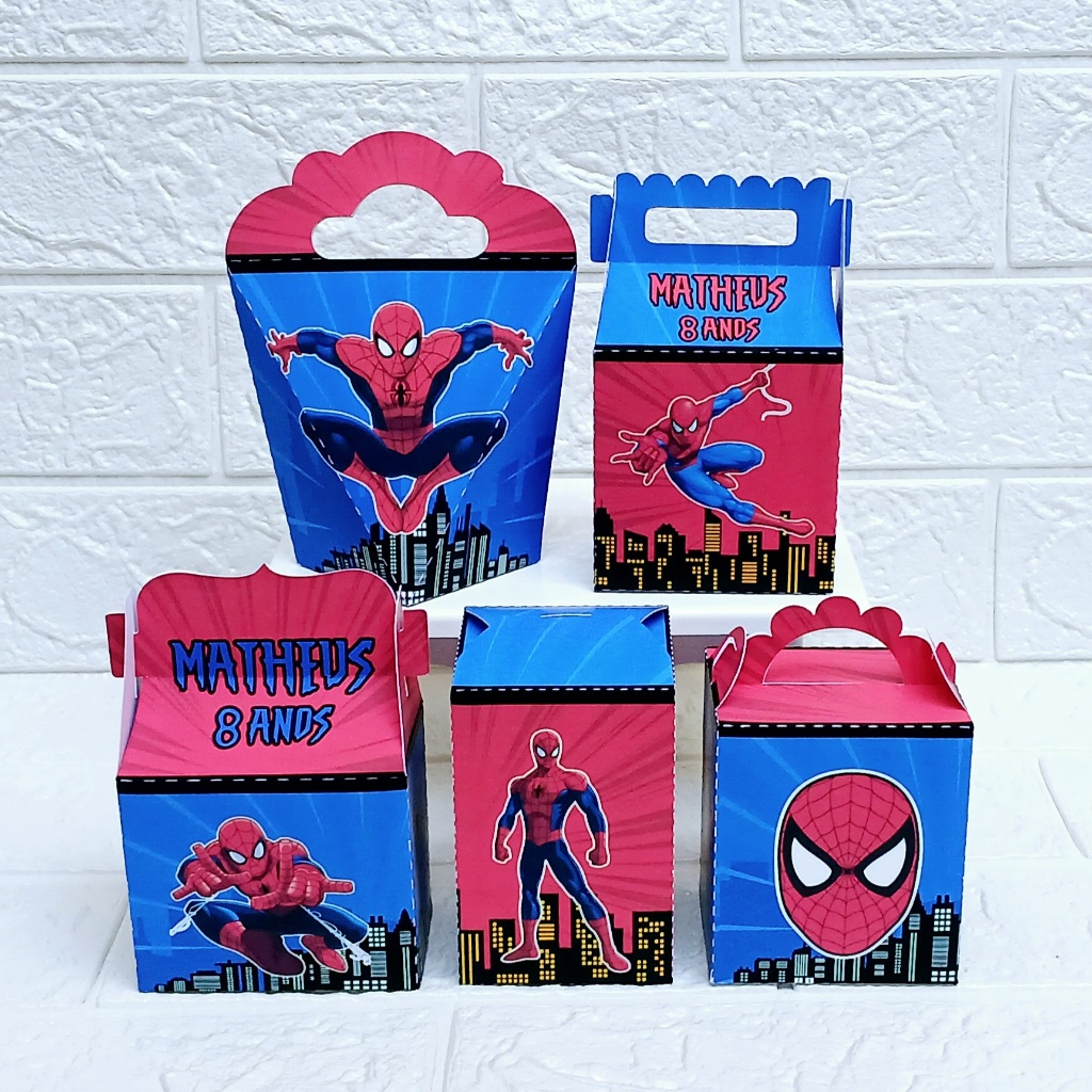 Kit Personalizado Homem Aranha - spider man /Lembrancinhas Caixinhas Personalizadas Kit Festa