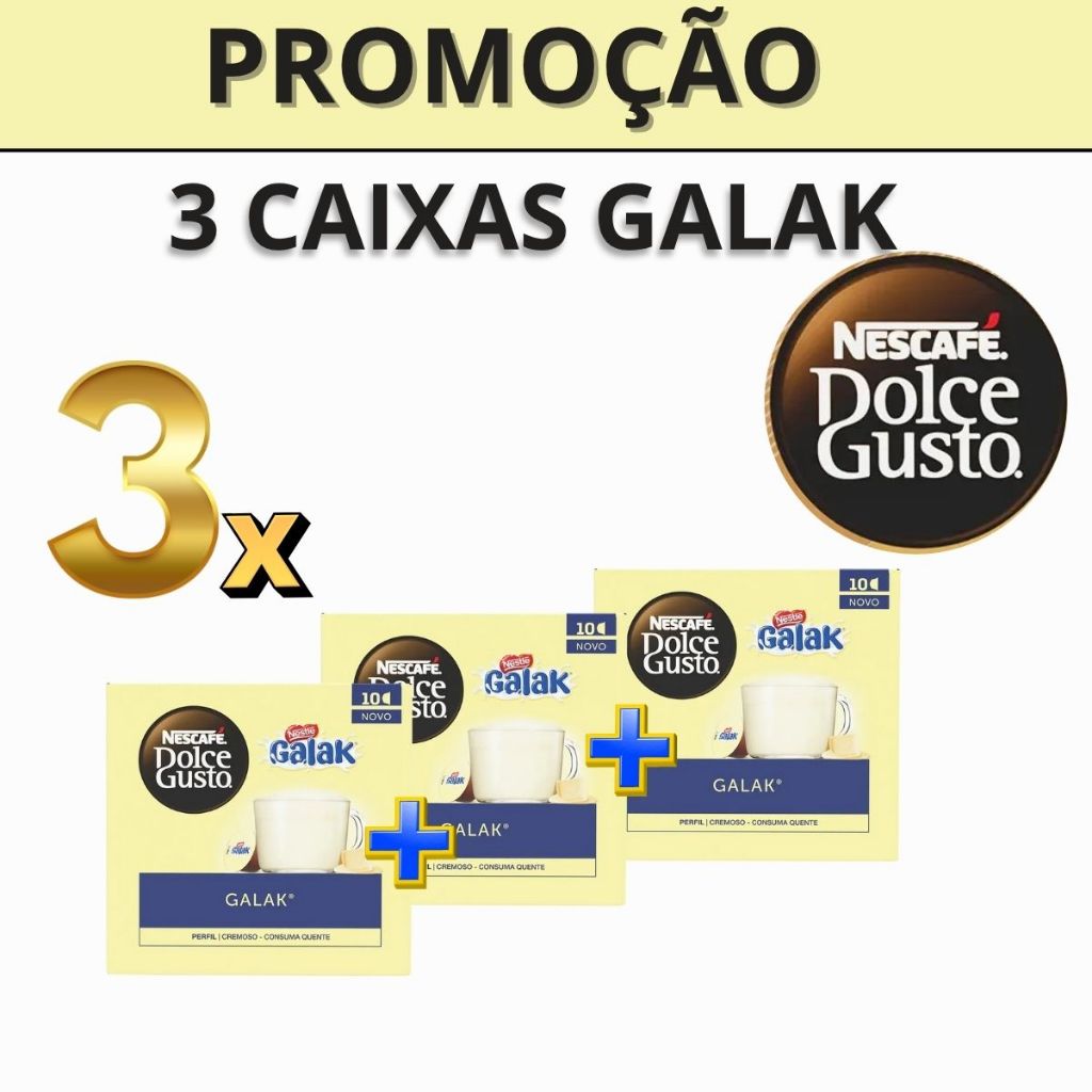 KIT 3 CAIXAS Café Dolce Gusto - SABOR GALAK –  30 Cápsulas | bebida p/ Máquina Dolce Gusto