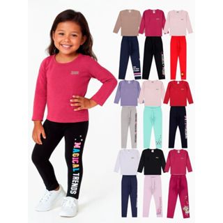 Kit 4, 6 ou 12 Peças Conjunto Blusa Manga longa e Legging Bebe Menina Infantil Cotton Roupa Bebe Meia Estação para Frio em Oferta na Shopee