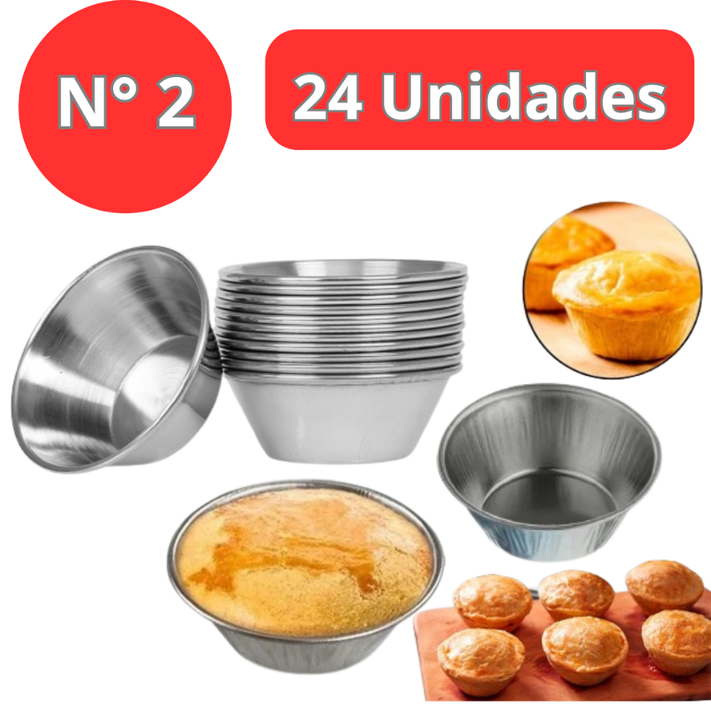 Forma Empada N° 2  -24 unidades Forminhas Lisa Empadinha e Mini Salgados em Oferta na Shopee